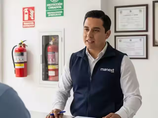 Calendario de mantenimiento trimestral con alertas automáticas para extintores de empresa